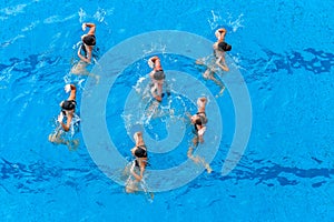 Synchronized Swimming Girls Overhead Action