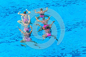 Synchronized Swimming Girls Overhead Action