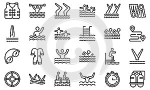 Synchronized swimming icon, outline style