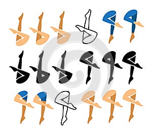 Synchronized swimming icon and symbol