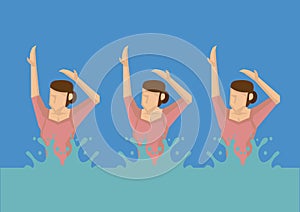 Synchronized Swimming Vector Illustration