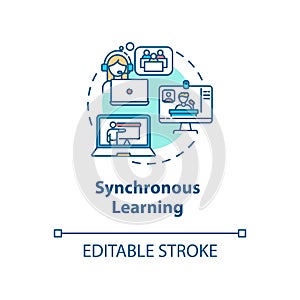 Synchronous learning concept icon