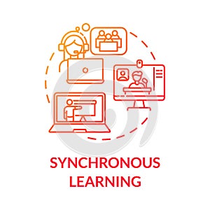 Synchronous learning concept icon photo