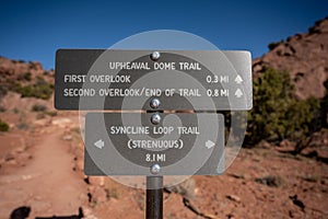 Syncline Loop Intersection With Upheaval Dome Trail photo