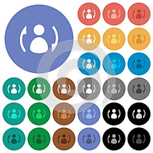 Syncronize contacts round flat multi colored icons