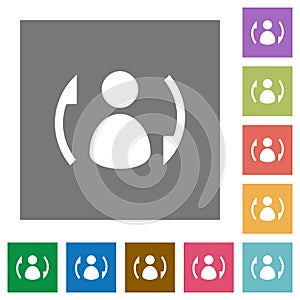 Syncronize contacts square flat icons