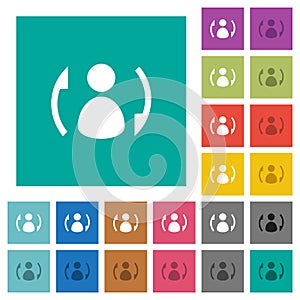 Syncronize contacts square flat multi colored icons