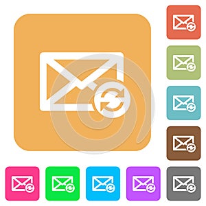 Syncronize mails rounded square flat icons