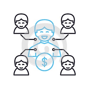 syndicate line icon, outline symbol, vector illustration, concept sign