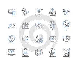 Syndicate management line icons collection. Collaboration, Integration, Coordination, Cooperation, Nerk, Partnership
