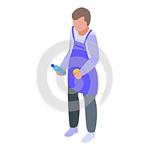 Syndrome down seller icon isometric vector. Child disability