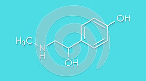 Synephrine herbal stimulant molecule. Present in several Citrus species. Skeletal formula.