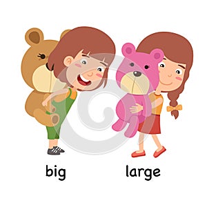 Synonyms adjectives big and large