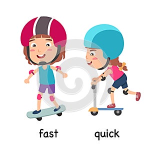 Synonyms adjectives fast and quick