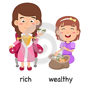 Synonyms rich and wealthy