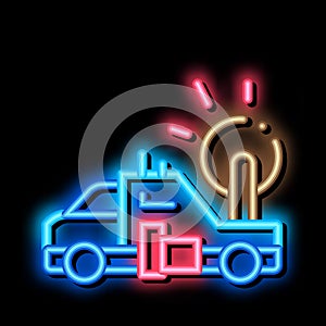 Synoptic Truck neon glow icon illustration