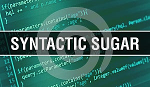 Syntactic sugar concept illustration using code for developing programs and app. Syntactic sugar website code with colorful tags