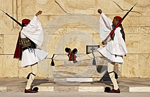 Syntagma Square Athens, greek evzones