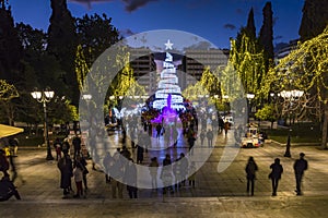 Syntagma square with christmas tree