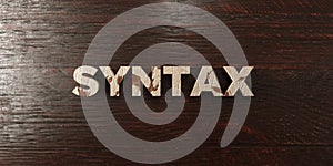 Syntax - grungy wooden headline on Maple - 3D rendered royalty free stock image
