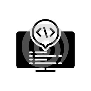 Black solid icon for Syntax, script and code