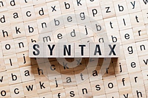 Syntax word concept photo