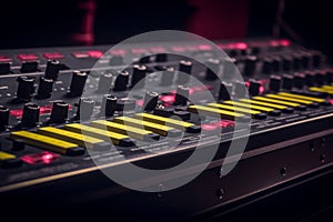 Synth music analog buttons. Generate Ai