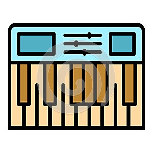 Synthesizer equipment icon vector flat