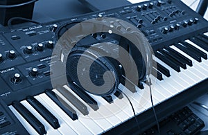 The synthesizer and headphones