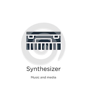 Synthesizer icon vector. Trendy flat synthesizer icon from music collection isolated on white background. Vector illustration can