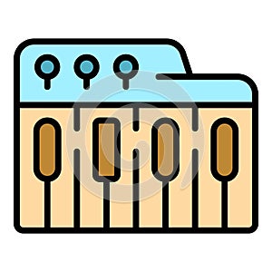 Synthesizer keyboard icon vector flat