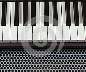 Synthesizer keyboard music instrument studio shot at interestin