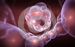 Synthetic cells arrangement, asymmetric attraction model. photo