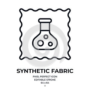Synthetic fabric editable stroke outline icon isolated on white background flat vector illustration. Pixel perfect. 64 x 64