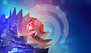 Synthetic mind, artificial intelligence 3D illustration