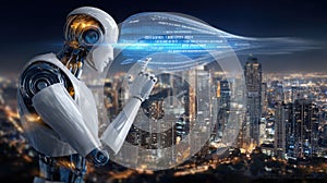 Synthetic thinking circuit: mechanized cognition, smart platform, neural response, internet mesh, futuristic input