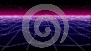 Synthwave noize net Retro Background 3d render