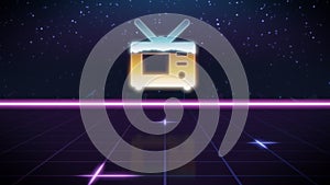synthwave retro design icon of television