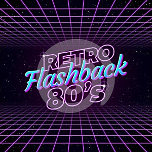 Synthwave retro design, Synth space, illustration