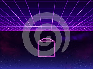 Synthwave retro sci-fi 80s 90s neon background