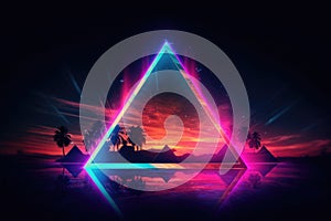 Synthwave Triangle, photorealistic. Generative AI weber.