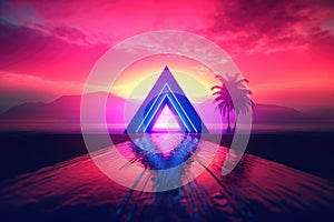 Synthwave Triangle, photorealistic. Generative AI weber.