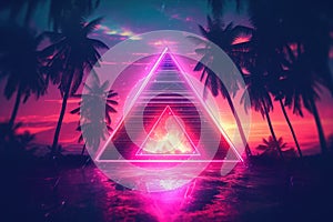 Synthwave Triangle, photorealistic. Generative AI weber.
