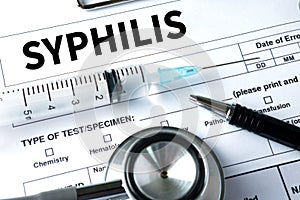 SYPHILIS blood for Syphilis test , Syphilis - Printed Diagnosis