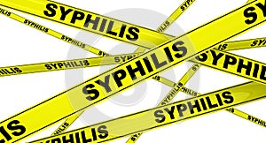 Syphilis. Yellow warning tapes
