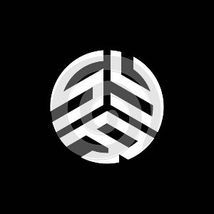 SYR letter logo design on black background. SYR creative initials letter logo concept. SYR letter design