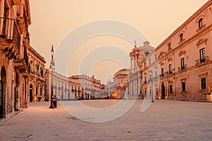 Syracuse, Sicily, Italy: the cathedral square