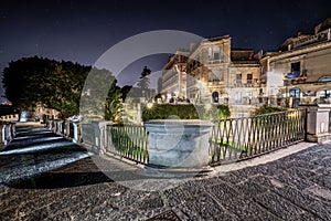 Syracuse Sicily. Source Aretusa in the night