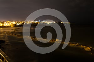 Syracuse waterfront at night