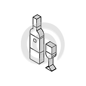 syrah red wine isometric icon vector illustration